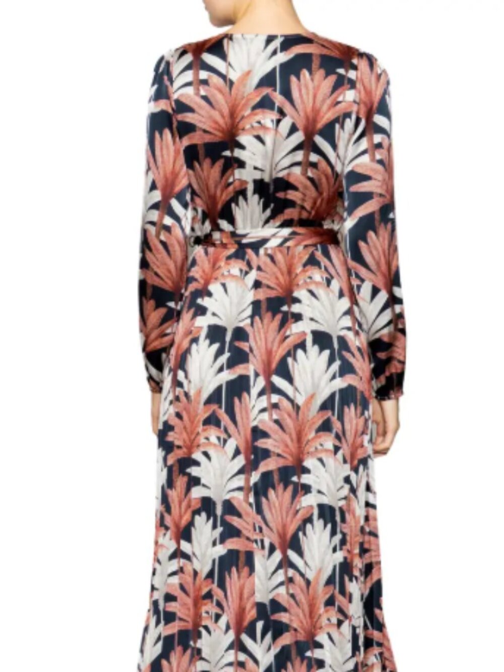 Melloday Botanical Pleated Maxi Dress – Navy Multi – Small – NWT - Picture 14 of 15